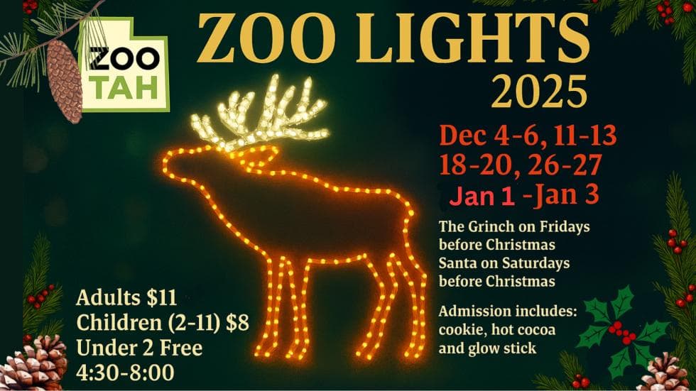 Image for event: Zootah's Zoo Lights 2025