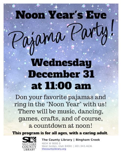 Noon Year's Eve Pajama Party!