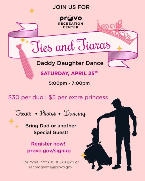 Image for event: Provo's Ties & Tiaras Daddy Daughter Dance 2026