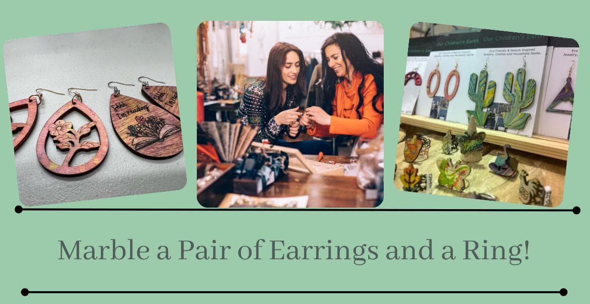 Image for event: Marbling A Pair Of Earrings And A Ring