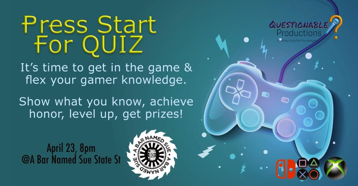 Image for event: Gamers Unite! - Press Start for QP Trivia