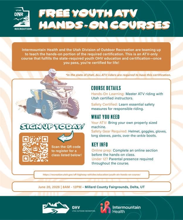 Image for event: Free Youth <18 ATV Hands-On Course at the Millard County Fairgrounds