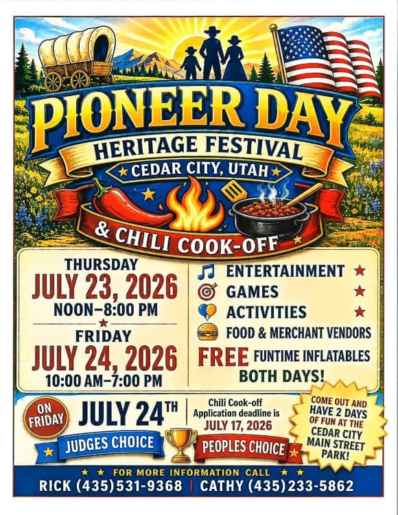 Cedar City Pioneer Day Heritage Festival Celebration 2026