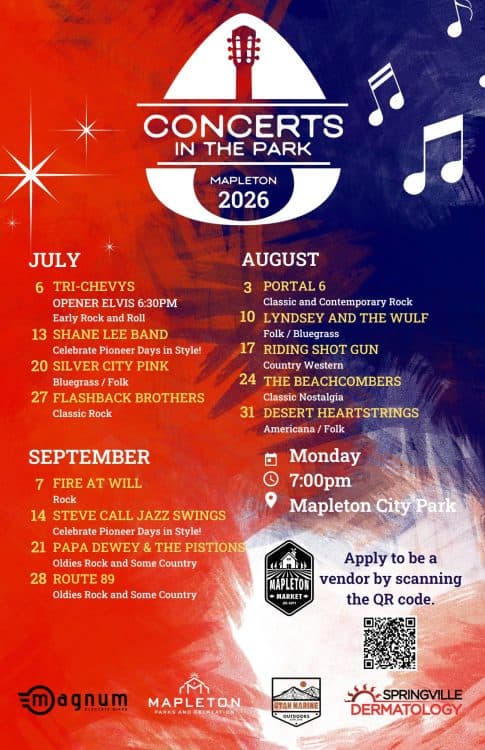 Image for event: Mapleton Summer Concerts in the Park 2026