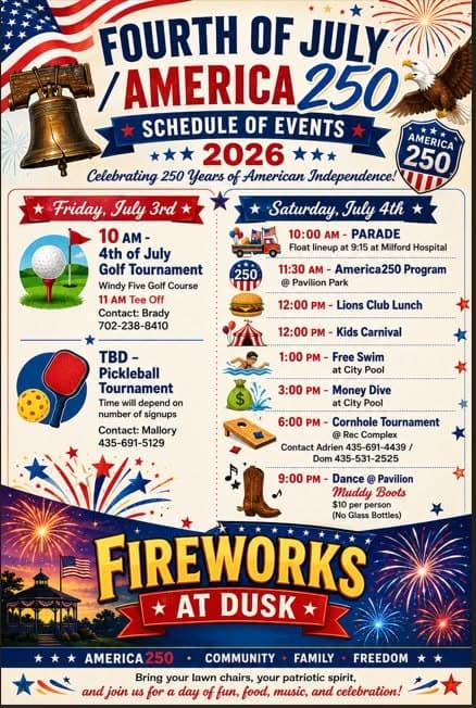 Milford July 4th-Celebrating America250