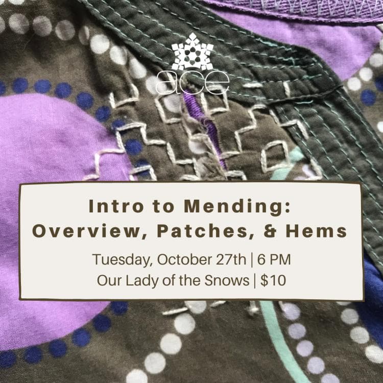 Image for event: Intro to Mending: Overview, Patches, & Hems