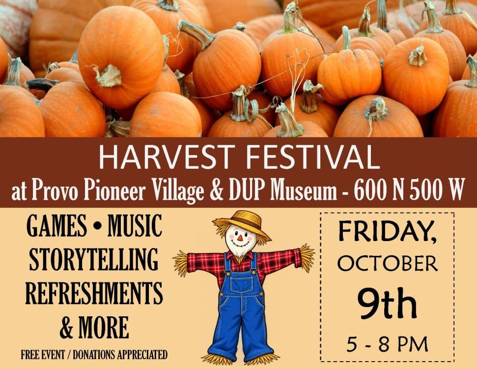Image for event: Provo Pioneer Village Harvest Festival 2026