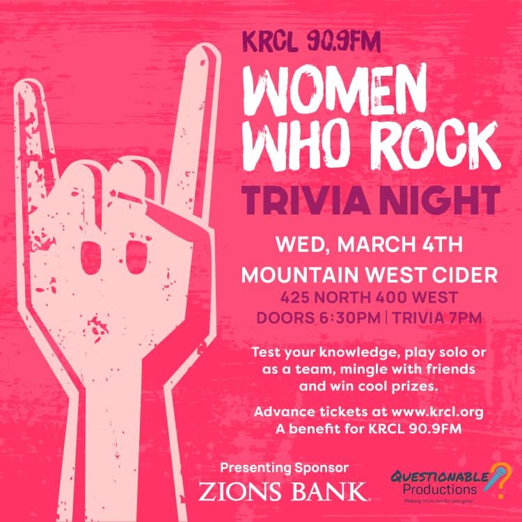 KRCL's Women Who Rock Trivia Night 2026
