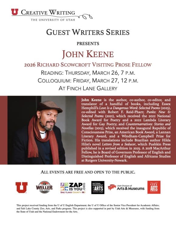 University of Utah's Guest Writers Series Presents John Keene