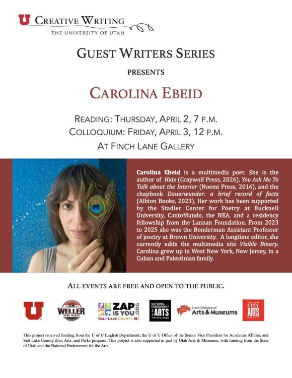 Image for event: University of Utah's Guest Writers Series Presents Carolina Ebeid