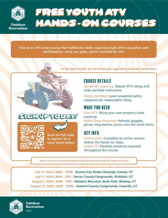 Image for event: Free Youth < 18 ATV Course at Sevier County Fairgrounds