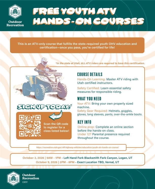 Image for event: Free Youth < 18 ATV Course at Left Hand Fork Blacksmith Fork Canyon