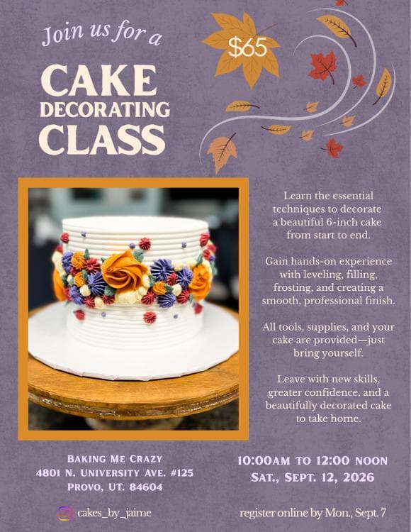 Cake Deorating Class (September)