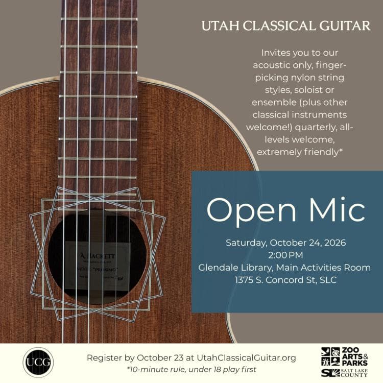 Image for event: Classical Guitar Open Mic - All Levels Welcome
