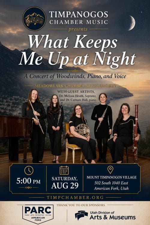 Image for event: Timpanogos Chamber Music Concert - Woodwinds, Piano, and Voice