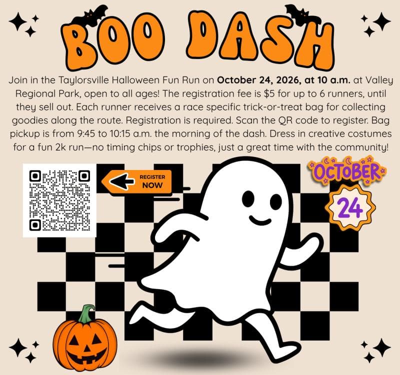 Image for event: Taylorsville's 2026 Boo Dash — A Halloween Fun Run