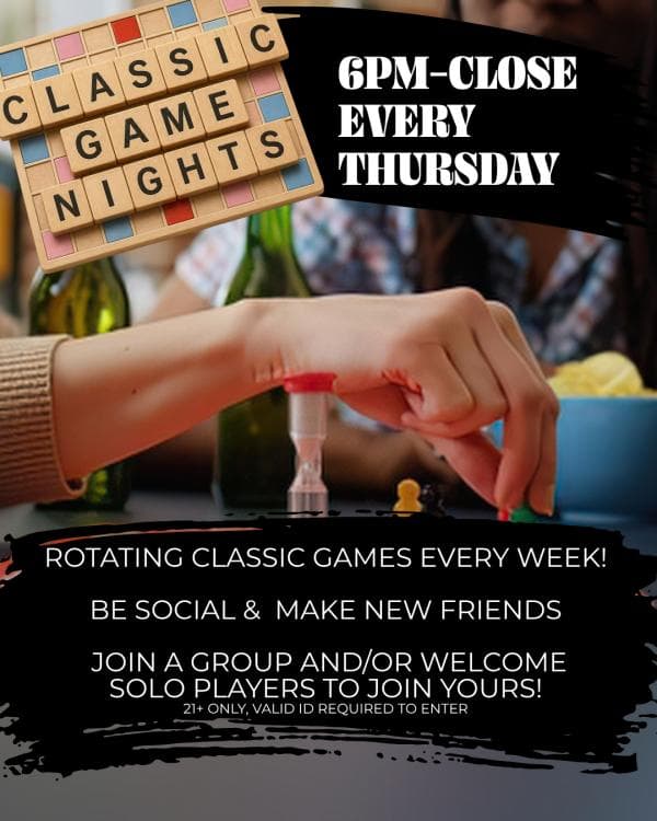 Image for event: Classic Game Night Thursdays