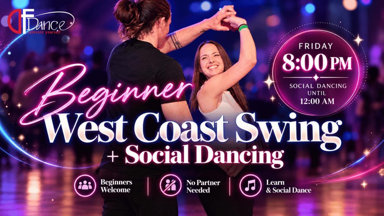 Image for event: Beginner West Coast Swing + Social Dancing