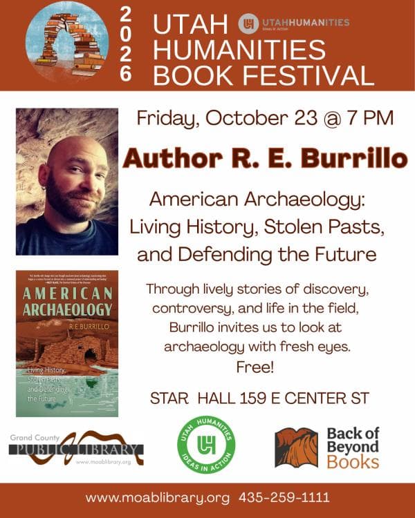 Image for event: Utah Humanities Book Festival: Author R.E. Burrillo: American Archaeology: Living History, Stolen Pasts, and Defending the Future
