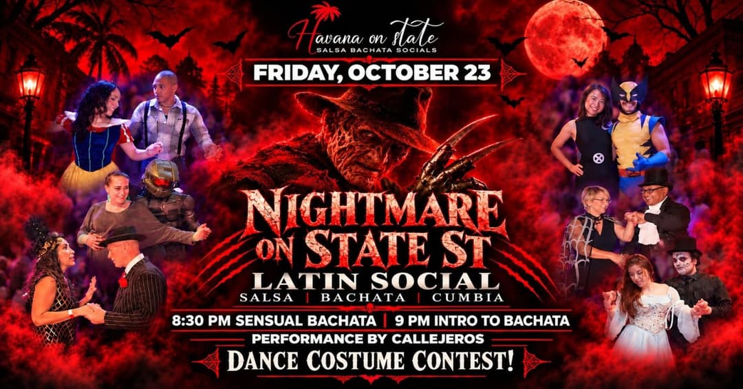 Nightmare on State St – Latin Social! Salsa, Bachata, Cumbia | Costume Contest and DANCE!!